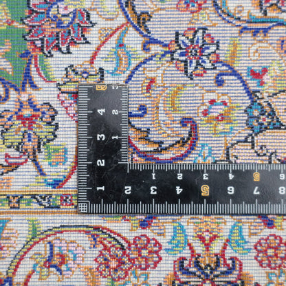 LUMINA モダールアートコレクション｜花メダリオン柄 ゴールド×アイボリー｜146×98cm（S-13288）