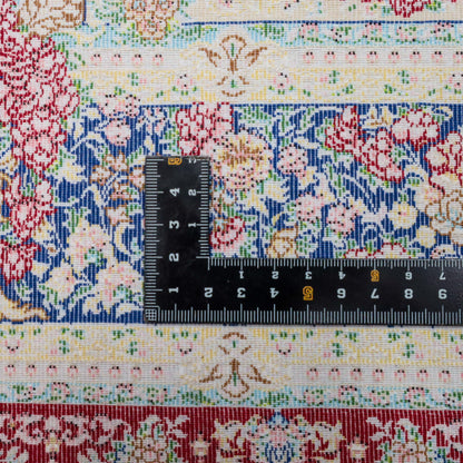 LUMINA モダールアートコレクション｜花メダリオン柄 ワインレッド×アイボリー｜180×118cm（S-13308）