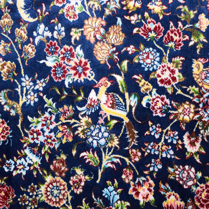 LUMINA モダールアートコレクション｜花鳥・花唐草柄 ネイビー×ピンク｜225×145cm（S-13314）