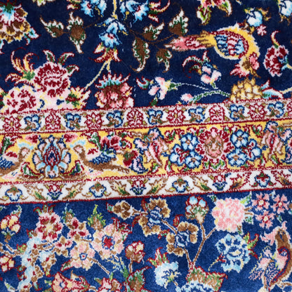 LUMINA モダールアートコレクション｜花鳥・花唐草柄 ネイビー×ピンク｜225×145cm（S-13314）