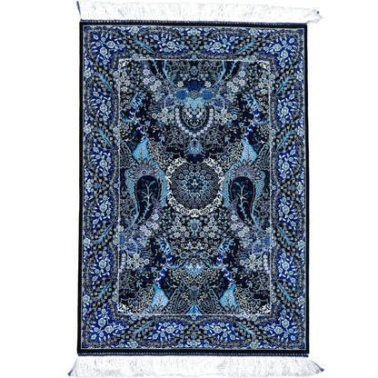 LUMINA モダールアートコレクション｜ボテ柄 ネイビー×ブルー｜120×80cm（S-13388）