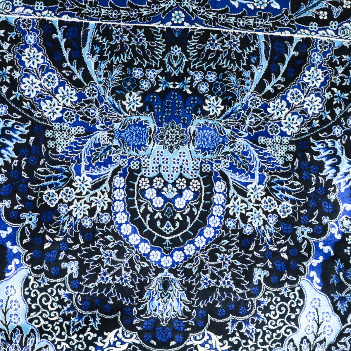 LUMINA モダールアートコレクション｜ボテ柄 ネイビー×ブルー｜120×80cm（S-13388）
